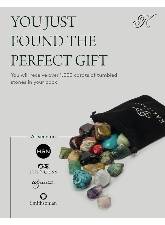 KALIFANO Bulk Tumbled Stones (1,000+ Carats) Random Assortment of Polished High Energy Reiki Crystals - Image 5